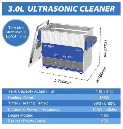 3L 100W Ultrasonic Bath for Cleaning Jewelry_0