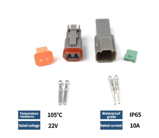 2 Pin Waterproof Deutsch Type Electrical Connector – Reliable and Durable Connector for Industrial Applications_0