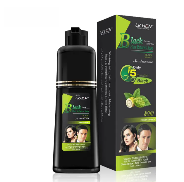 Lichen Hair Color Shampoo Black_0