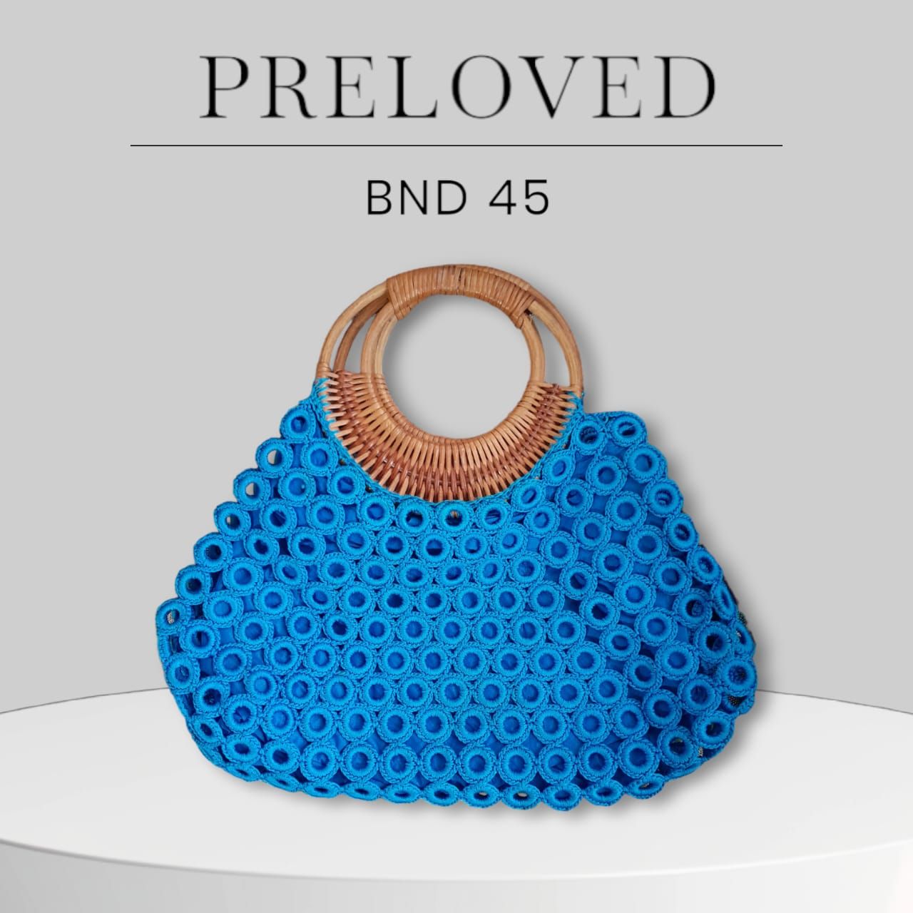 [INSTOCK] Preloved Crocheted Handbag Blue_0