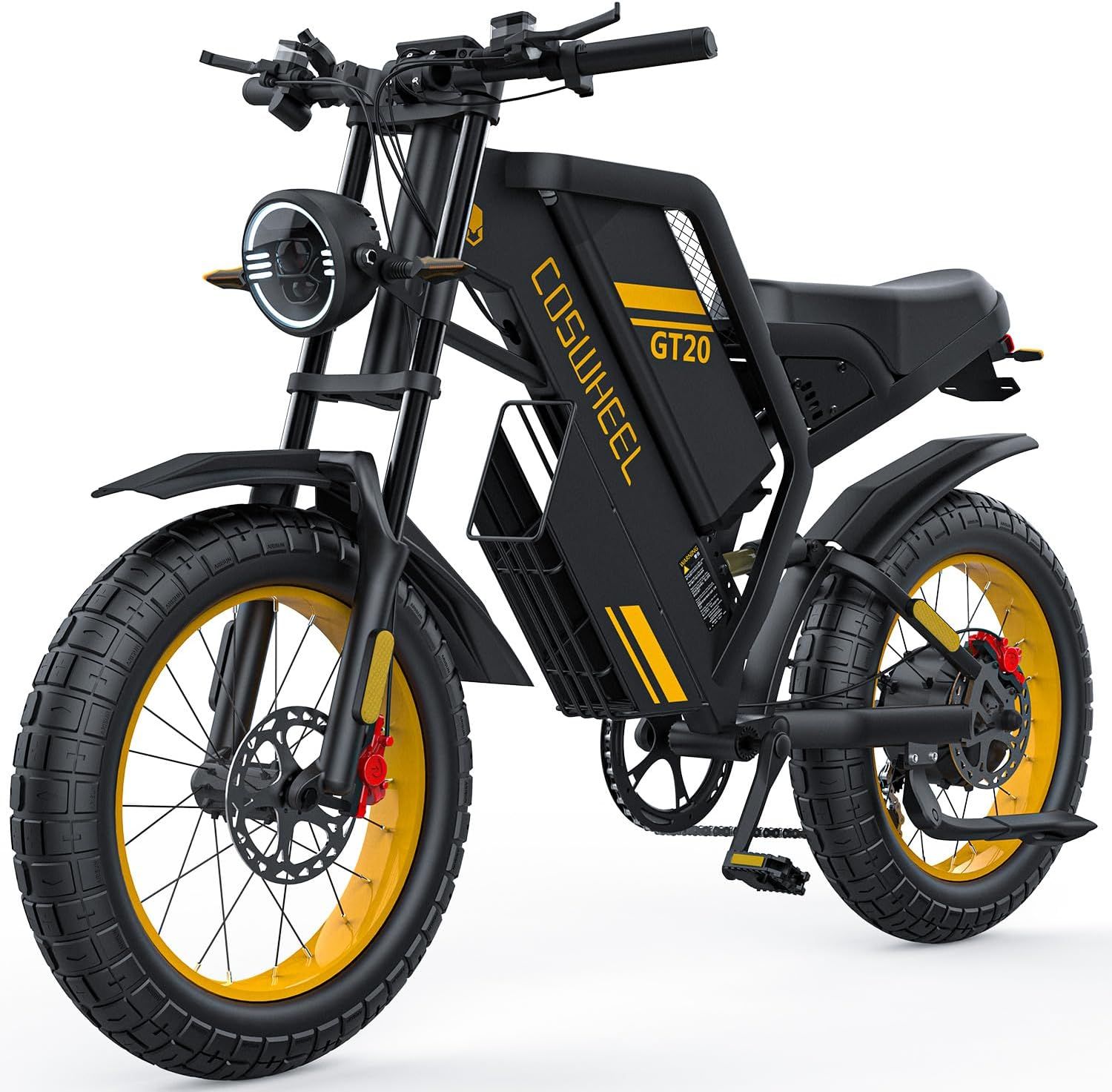 GT20 Electric Bike for Adults, Electric Dirt Bike with 1500W Motor 48V/25Ah Removable Battery, Up to 31MPH & 93 Miles, Electric Motorcycle with 7-Speed, 20" x 4.0 Fat Tire Ebikes for Adults_0