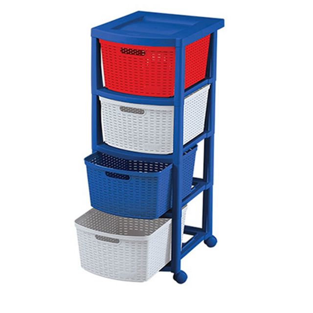 RIMAX WICKER 4 DRAWER STORAGE CART NAUTICA (11250)_0