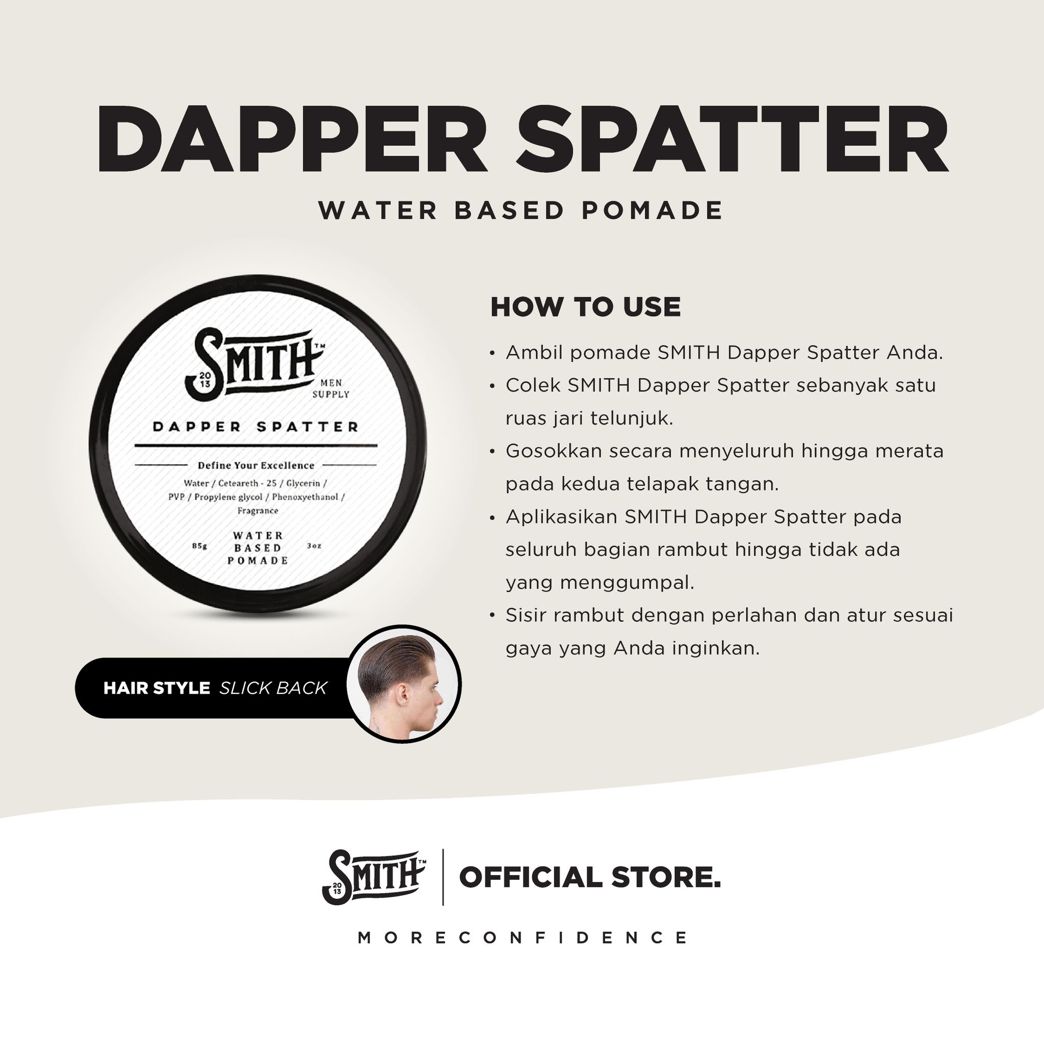 SMITH - Dapper Spatter Hair Pomade Water Based 85gr_1