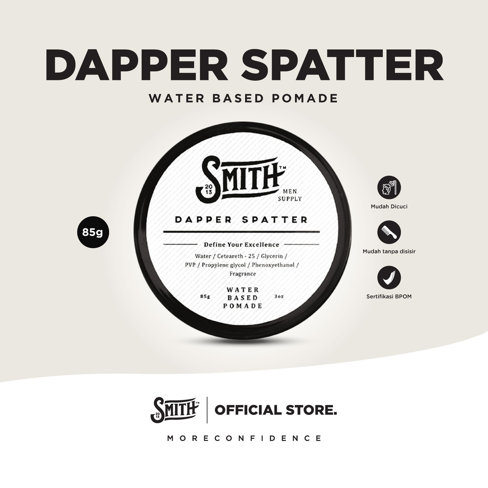 SMITH - Dapper Spatter Hair Pomade Water Based 85gr_0