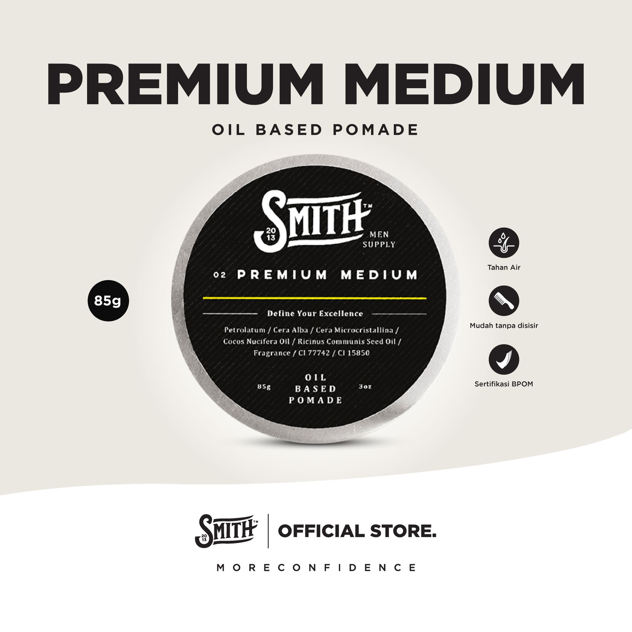 SMITH - Premium Medium Hair Pomade Oil Based 85gr_0