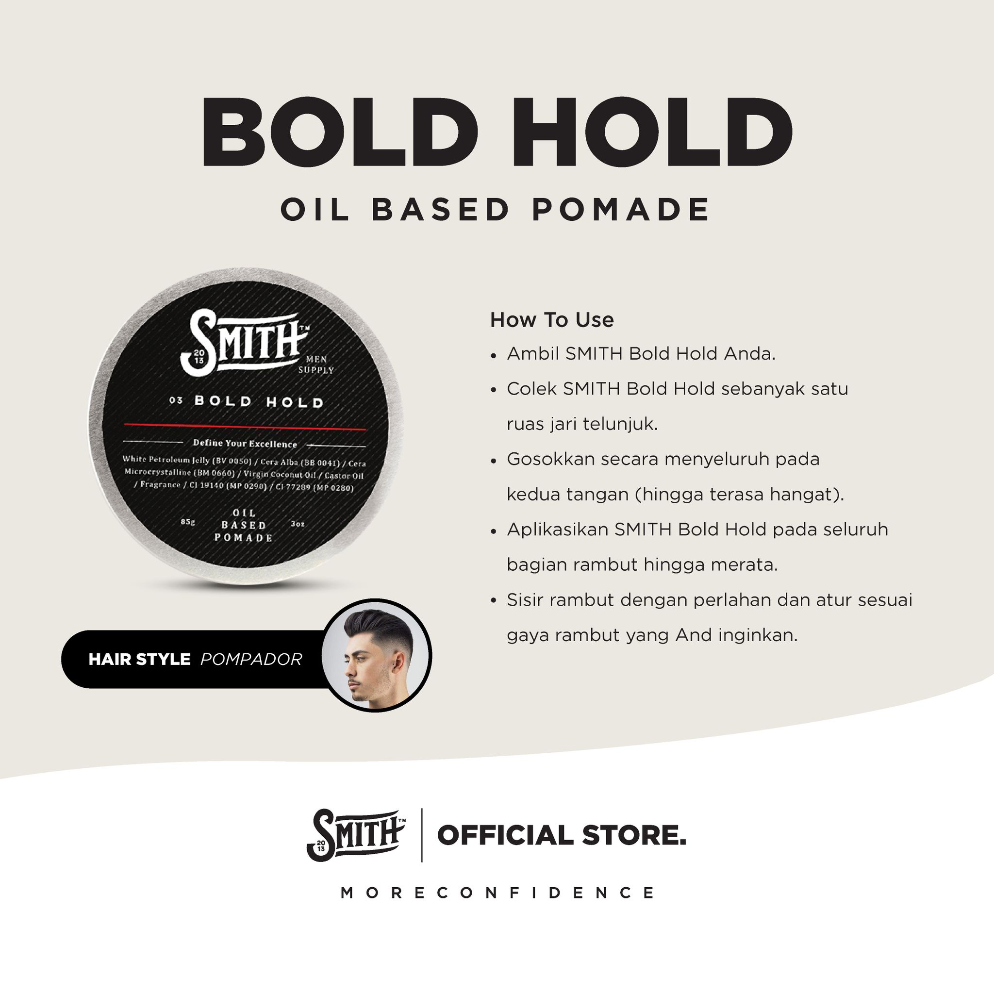 SMITH - Bold Hold Hair Pomade Oil Based 85gr_1