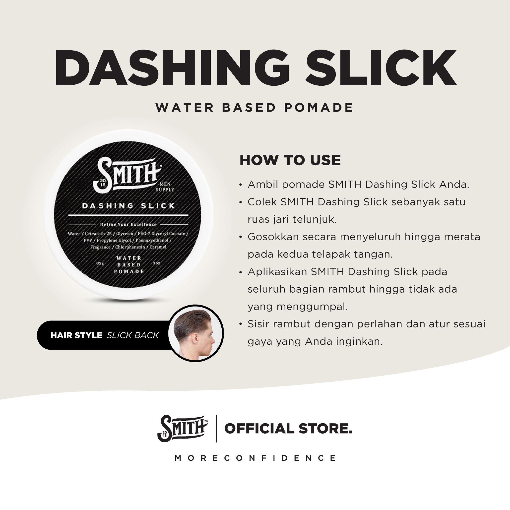 SMITH - Dashing Slick Hair Pomade Water Based 85gr_1