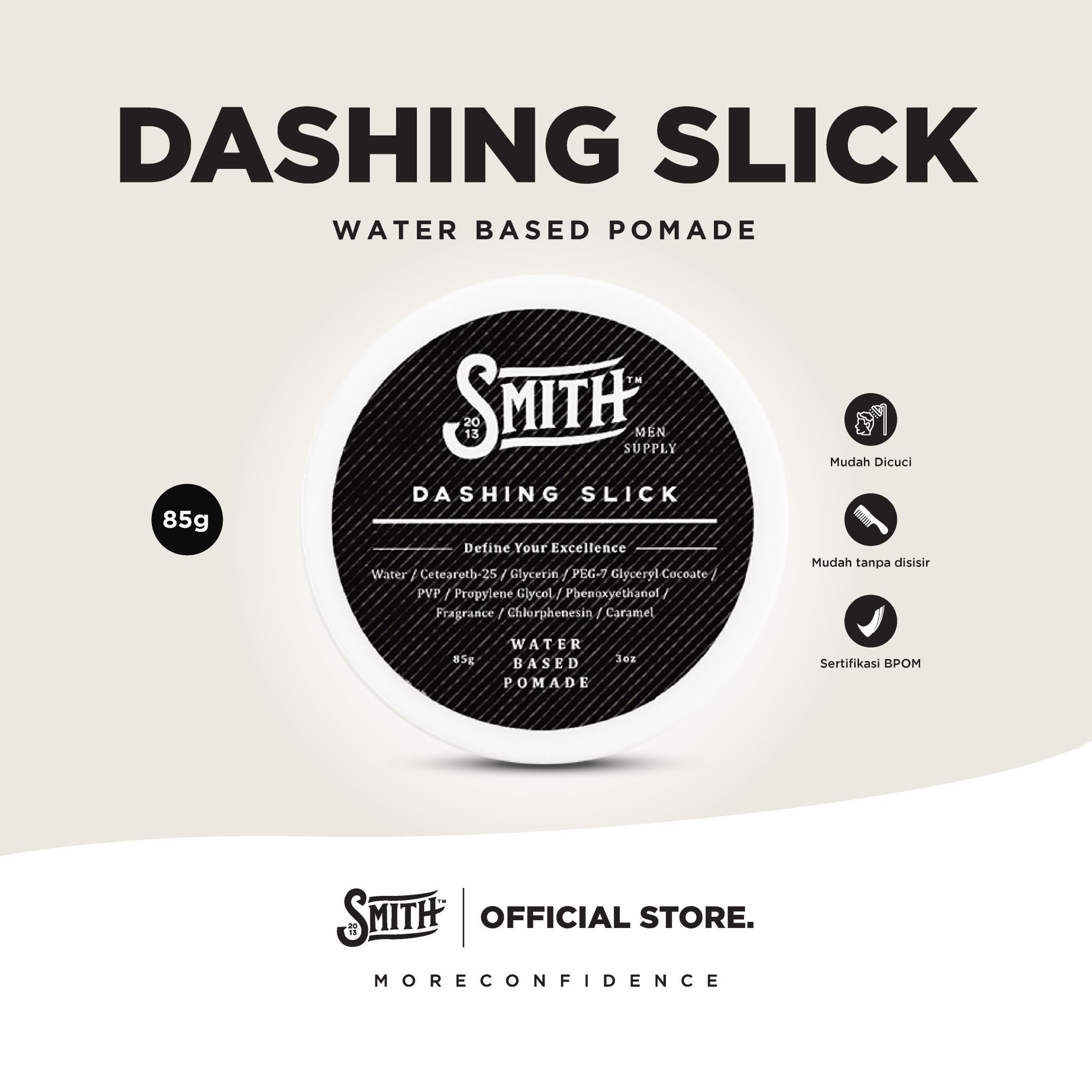 SMITH - Dashing Slick Hair Pomade Water Based 85gr_0