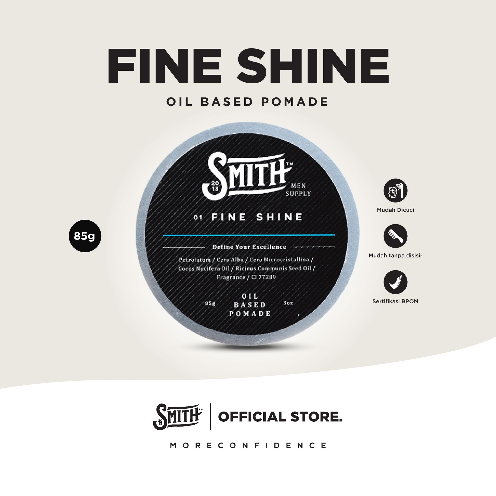 SMITH - Fine Shine Hair Pomade Oil Based 85gr_0