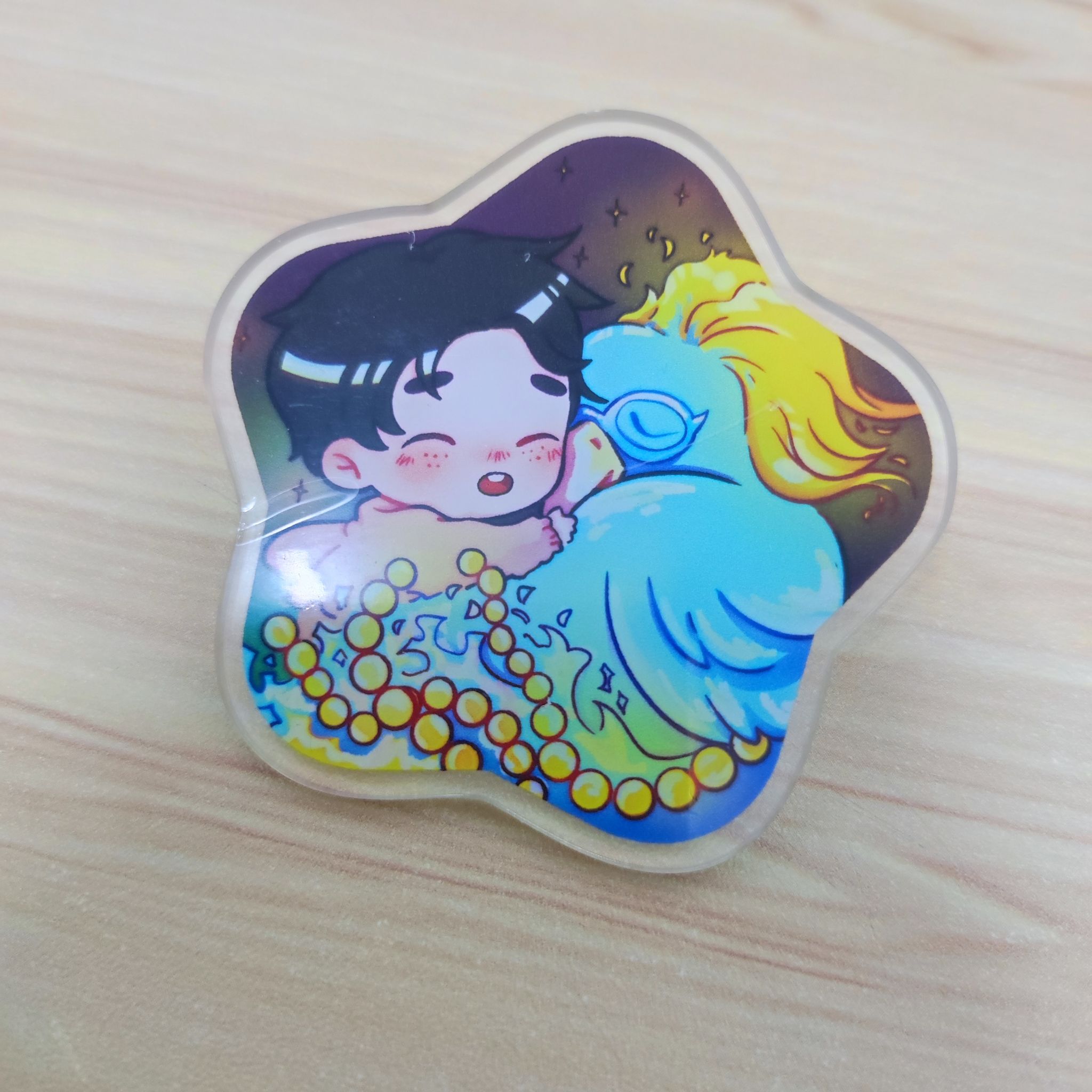 One Piece Fanart Acrylic Pin - Ace & Marco_0