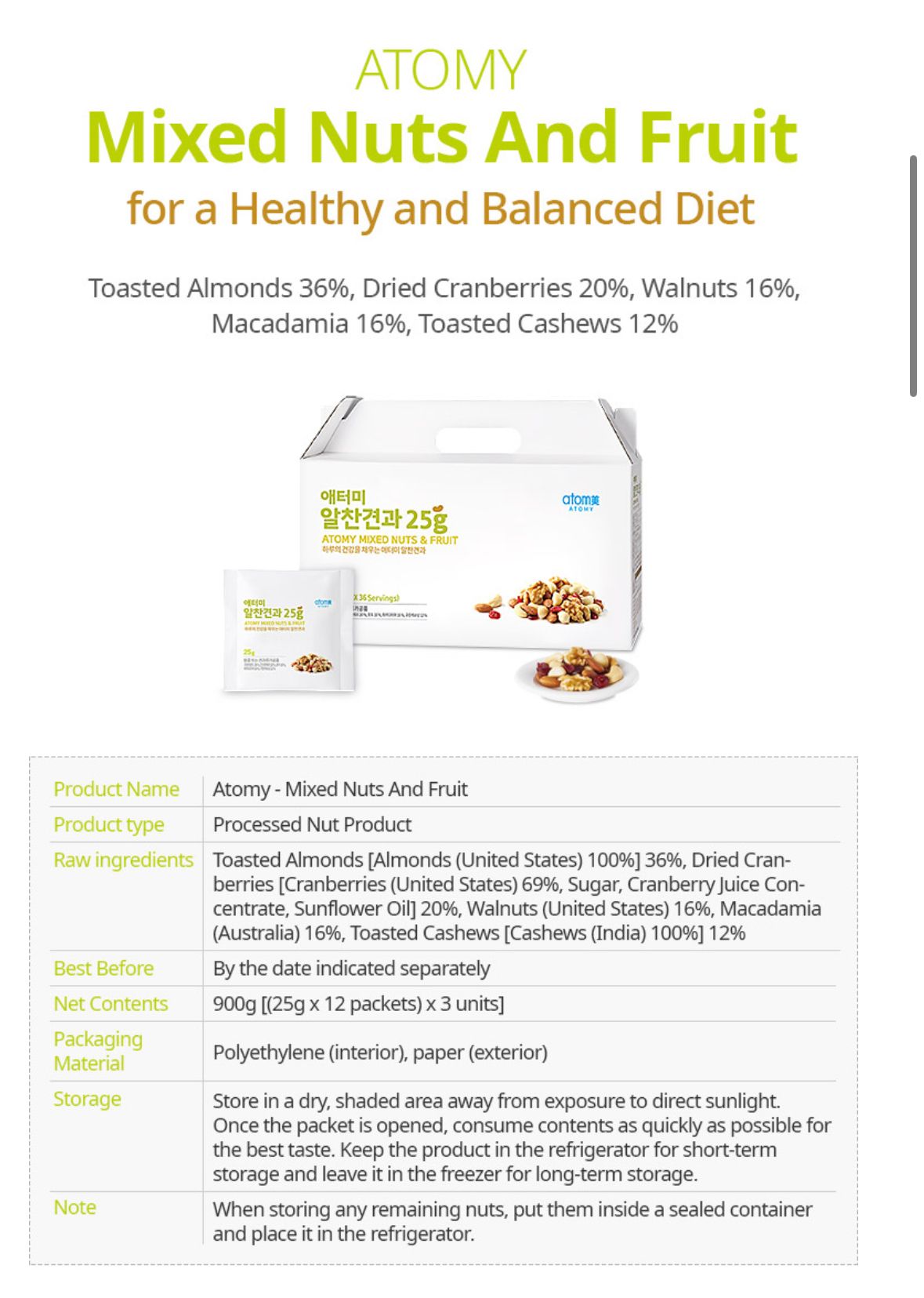 Atomy Mixed Nuts 25g_3