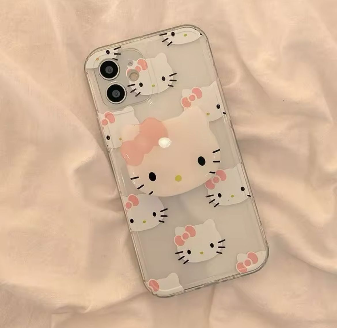 iPhone Case Sanrio Hello Kitty With 3D Stand Case For iPhone 15 14 13 11 12 Pro Max Mini XR XS MAX 7 8 Plus Shockproof Y2K Girl Back Cover_5