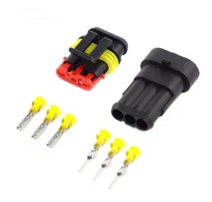 3 Pin Super Seal Waterproof Electrical Automotive Wire Connector Plug Set_0