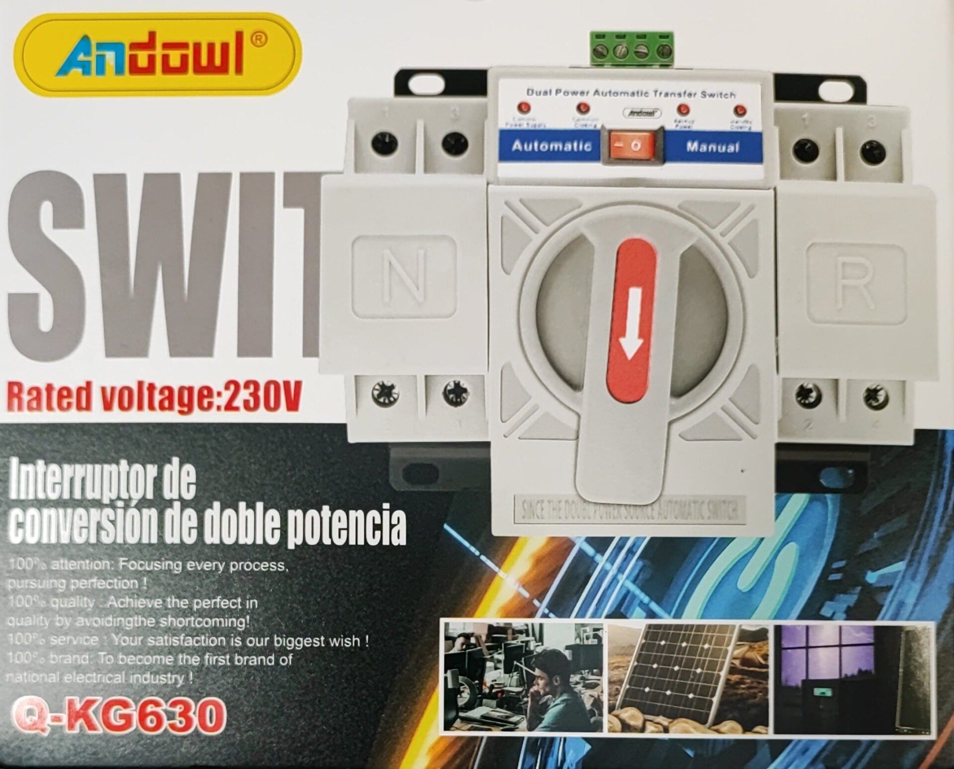 ANDOWL Q-KG630 63Amp 2 Pole AC220v Automatic Changeover Switch – Reliable and Efficient Power Transfer_0