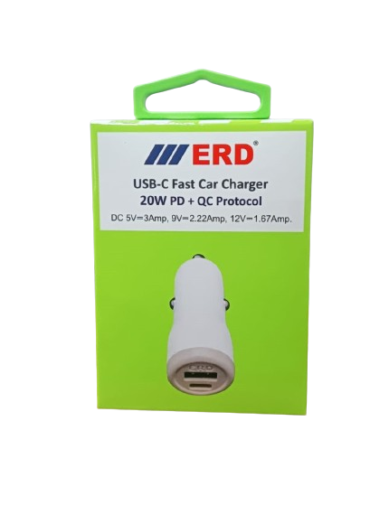 ERD CC-49 20W 3Amp. Fast Car Charger (PD+QC Protocol, Dock Only)_1