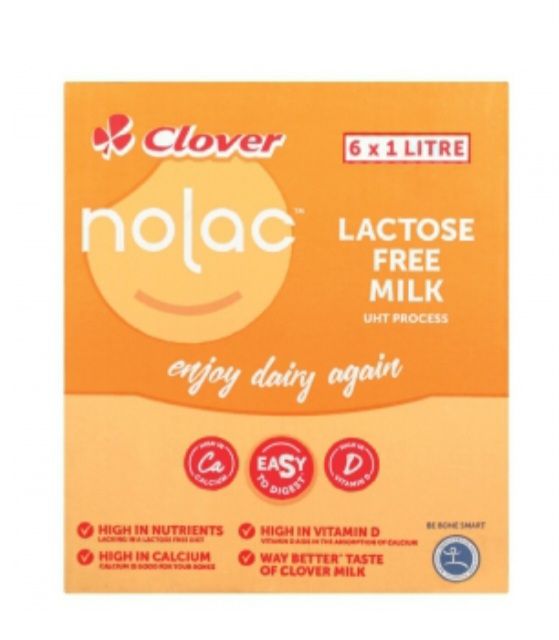 Clover UHT Nolac Lactose Free Milk 6 x 1L_0