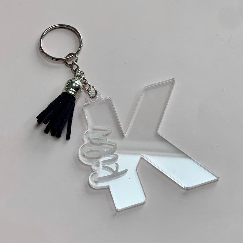 Acrylic Name Keyring With Letter_2