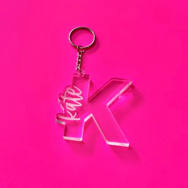 Acrylic Name Keyring With Letter_1