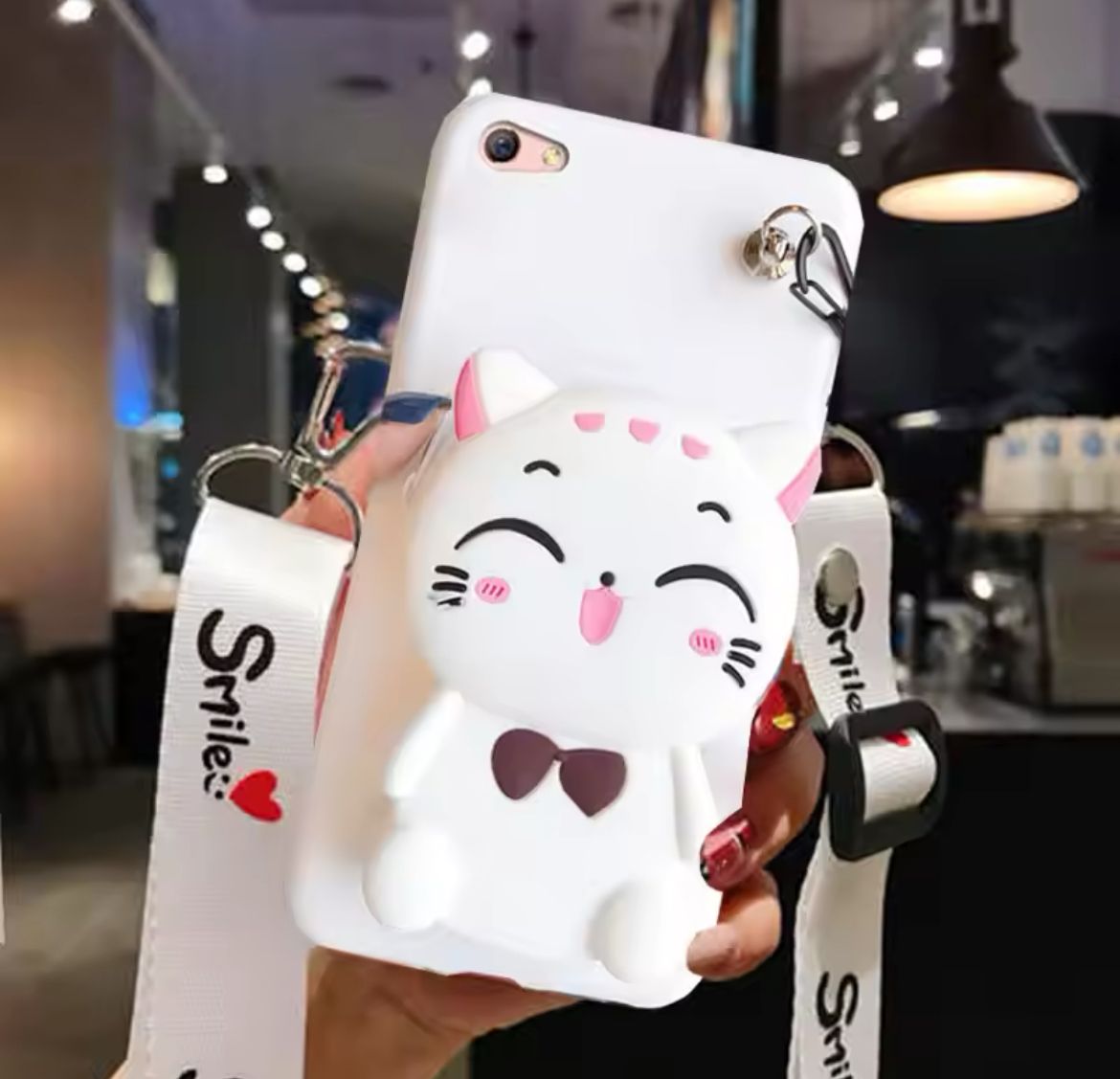 Cartoon 3D Cat Coin Wallet Case For Apple iPhone 15 14 13 12 mini 11 Pro 6 6S 7 8 Plus XR XS Max Cute Bags Cover With Rope_10