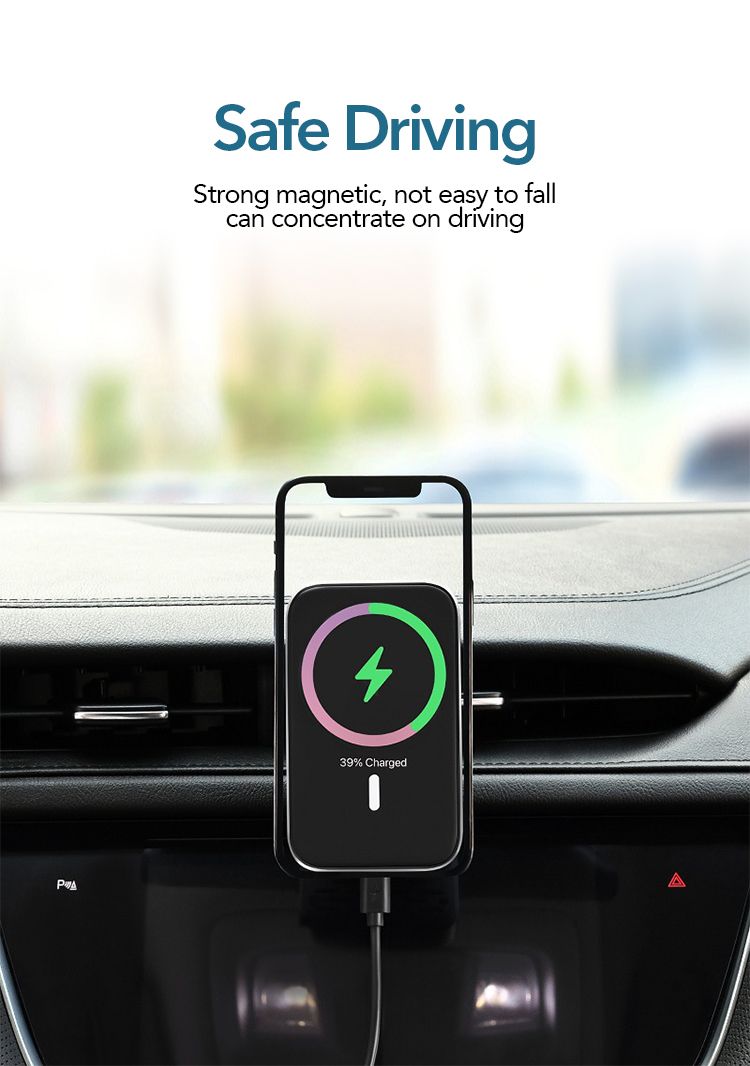 New Technology N52 Magnetic Wireless Charger 15W Fast car Wireless Charging Station_4