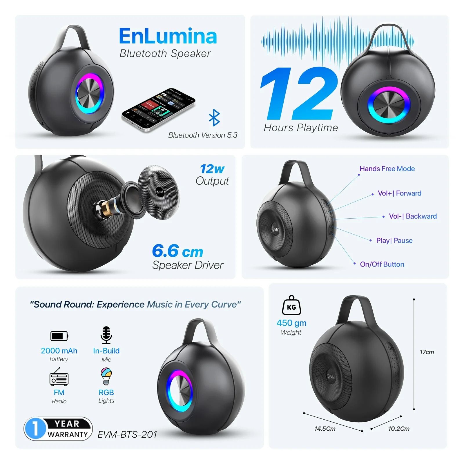 EVM EnLumina 12W Bluetooth Speaker (EVM-BTS-201)_1