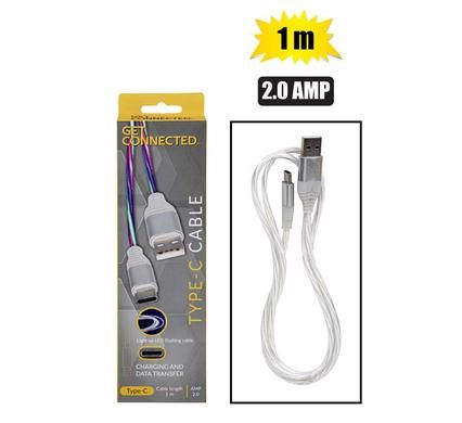  USB CABLE TYPE C 2.0 AMP MULTICOLOR 1 meter_0