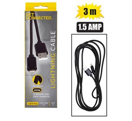 USB CABLE LIGHTNING 1.5 AMP- 3 Meter _0