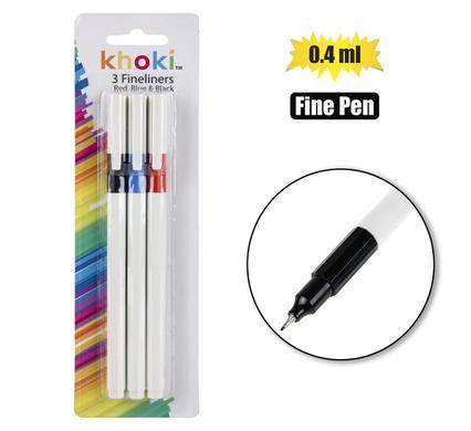  PEN FINELINER (SET OF 3 - RED/BLUE/BLACK) 0.4mm_0