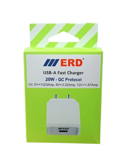 ERD TC-45 3Amp. 20W QC Protocol Mobile Charger USB Dock White_1