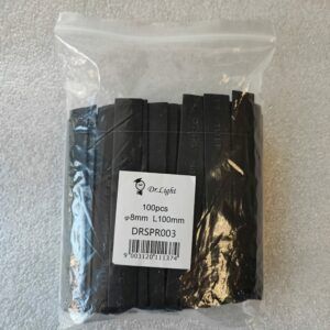 100pcs x 100mm x 8mm Polyolefin Heat Shrink Tubing – Black_0