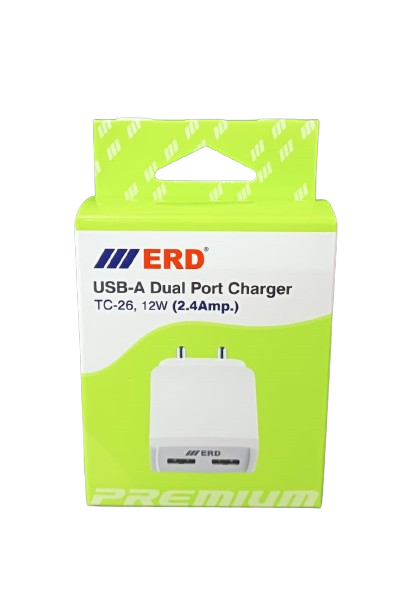 ERD TC-26 Dual Port 12W (2.4Amp) Charger, White (Dock Only)_1