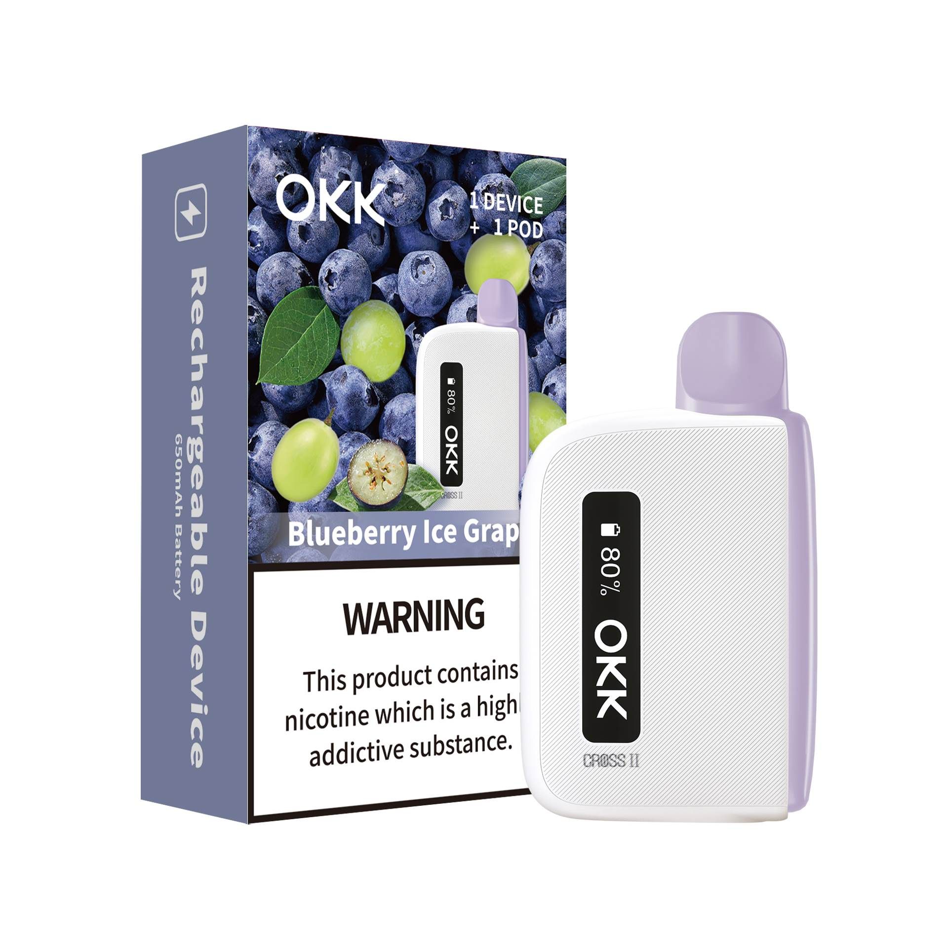 Okk Cross 2 Kit + White Battery_0