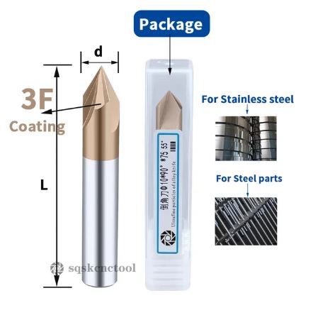 Cnc Cutters Carbide Chamfer Milling 90 Degree 8mm Cutter_0