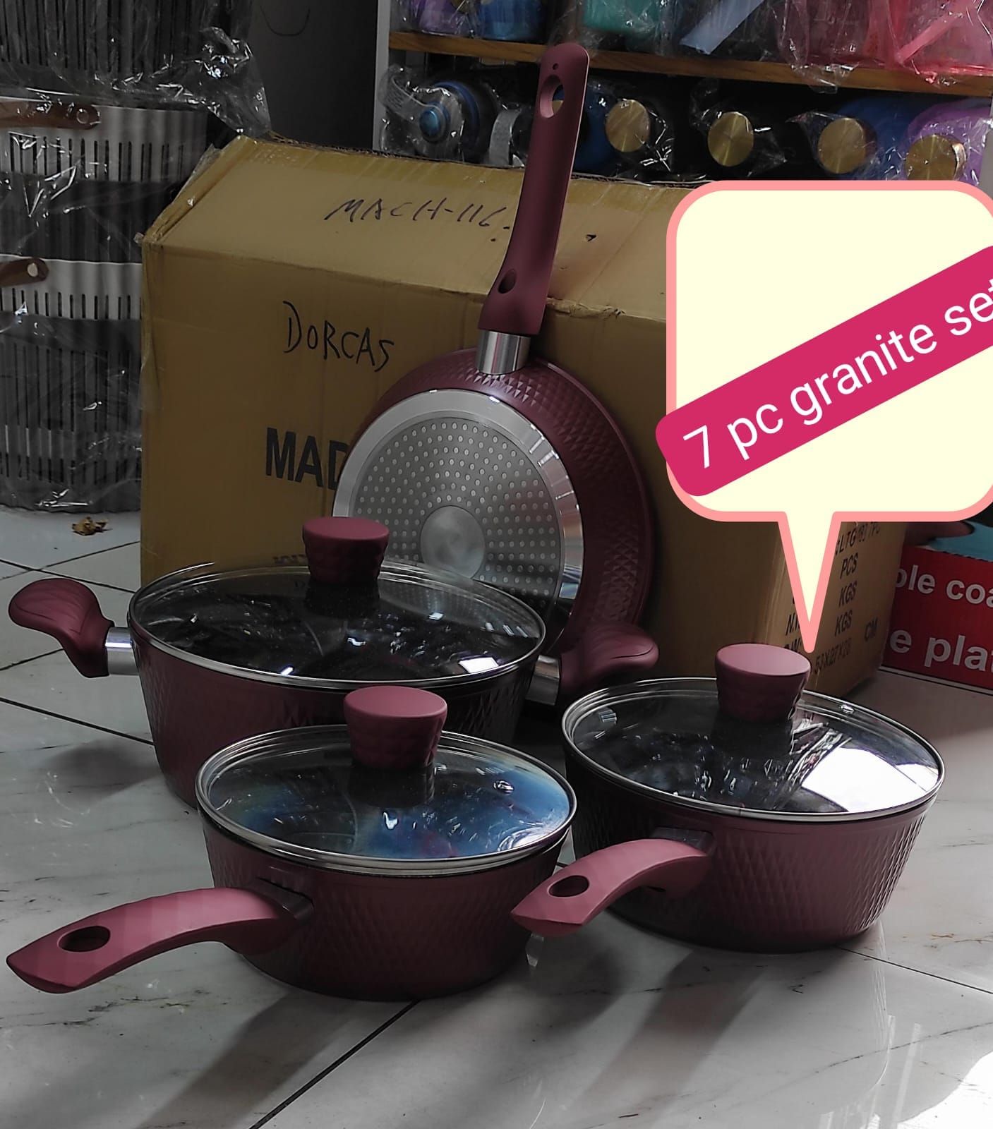 7pcs granite non-stick cookware set_0