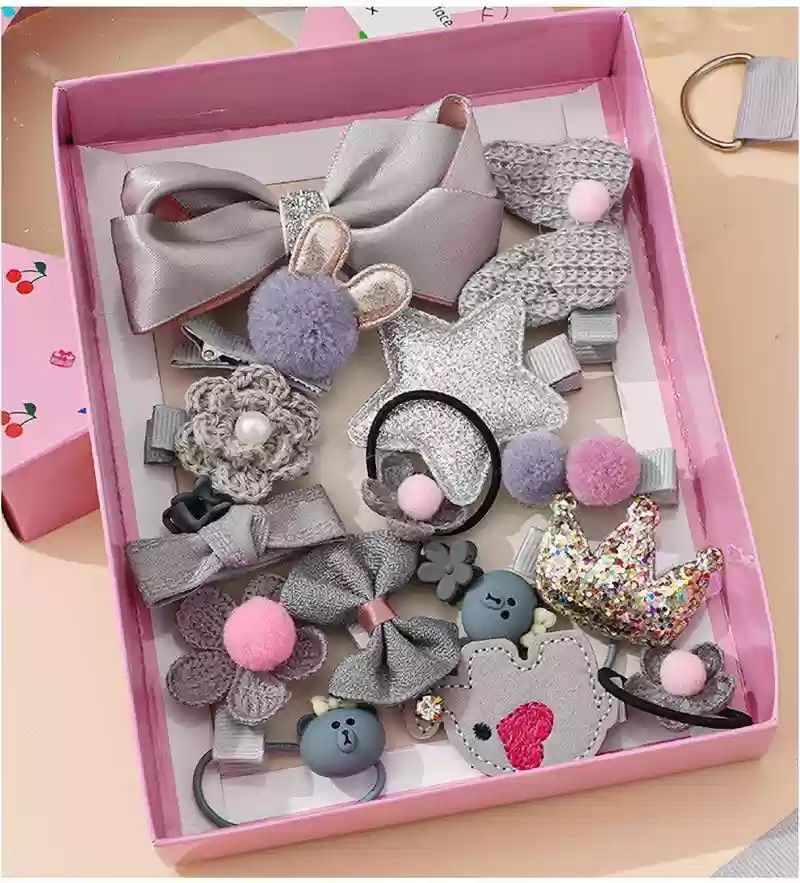 18pcs/set Gifts Box Kid Fashion Hair Accesories_0