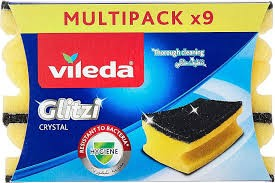 Vileda Glitzi Antibacterial Dish Cleaning Sponge Scourers (6+3 Free)_0