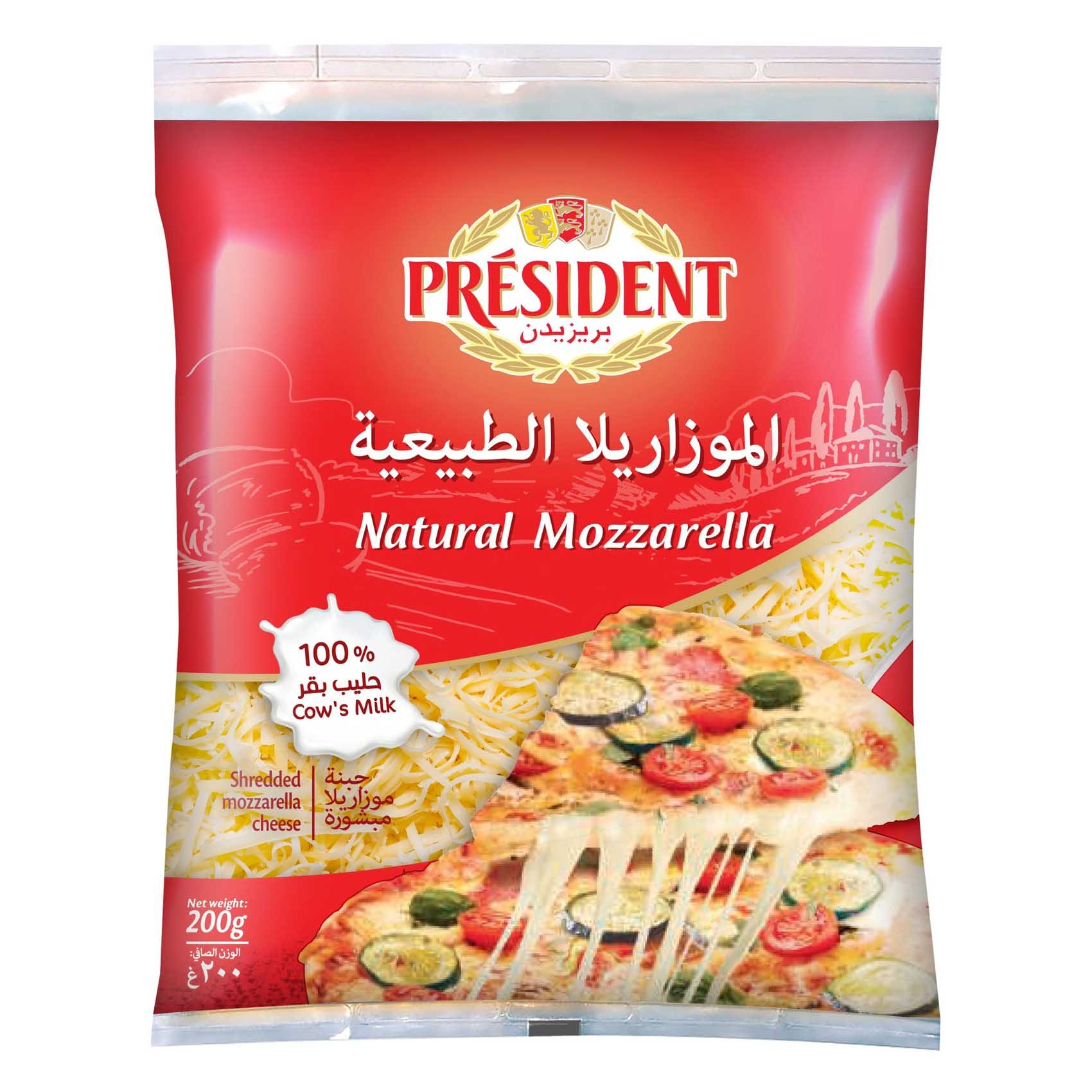 President Shredded Mozzarella & Emmental Cheese (40% Fat)_0