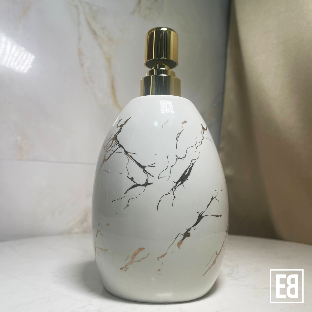  (T95) Spa Oasis in White Marble Soap Dispenser 20.5cm Height x 9.5cm Width | 520mL _2