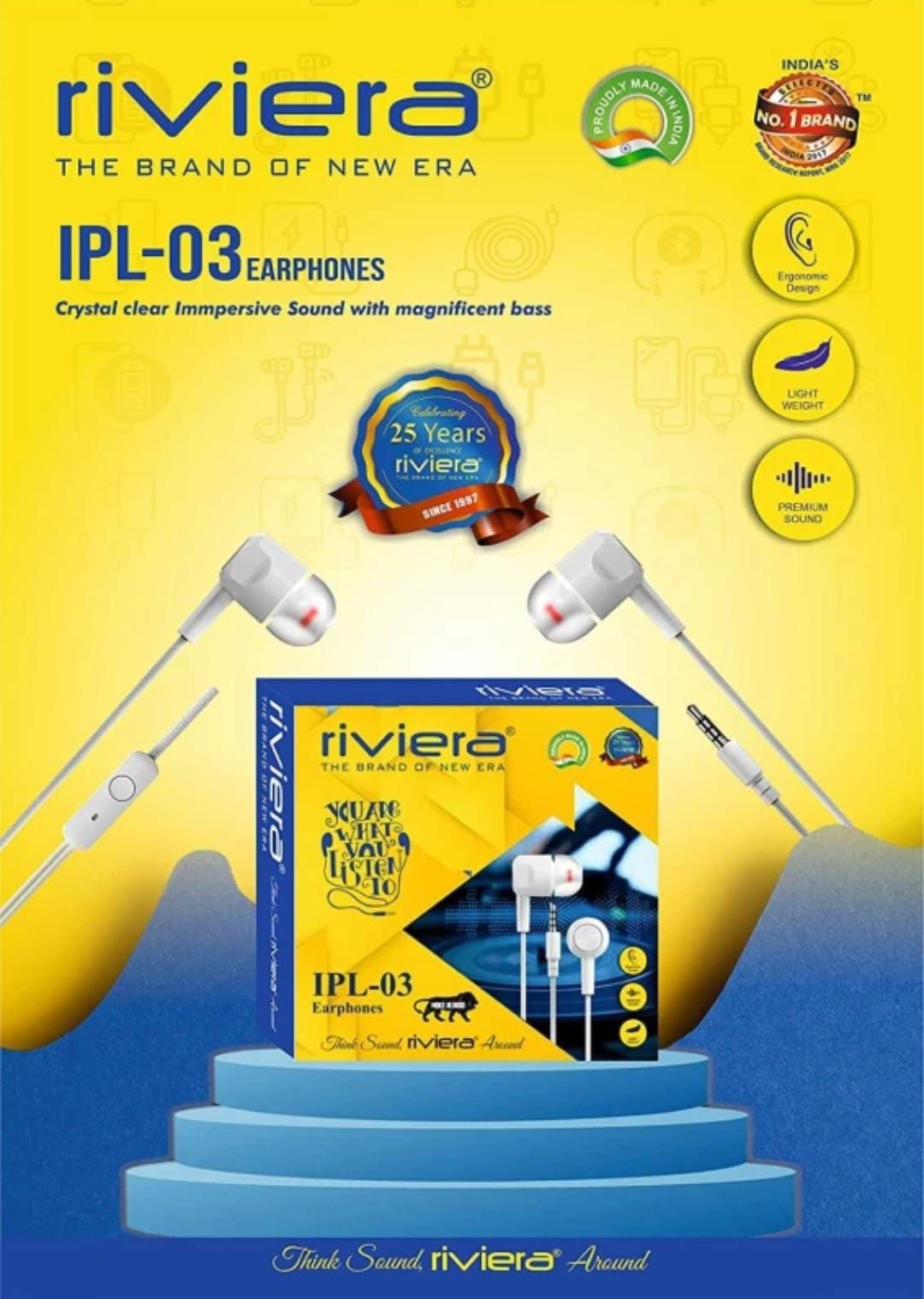 Riviera IPL-03 Box Packing Earphone (Set of 5)_0