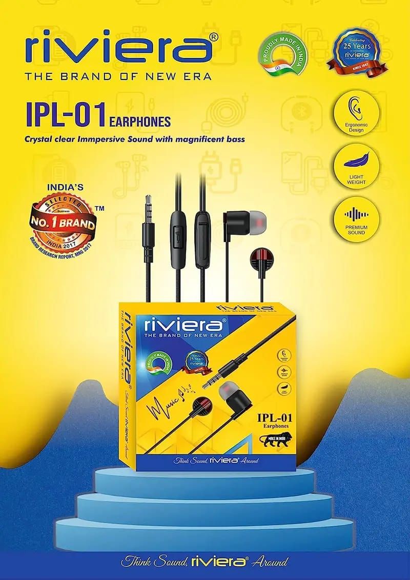 Riviera IPL-01/02 Box Packing Earphone (Set of 5)_1