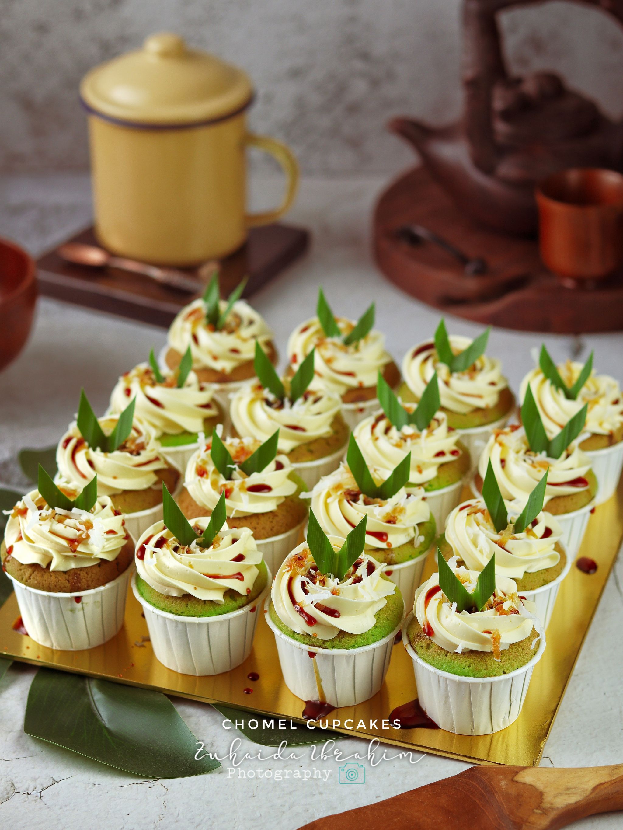 Pandan Gula Melaka Cupcakes with Swiss Meringue Buttercream _1