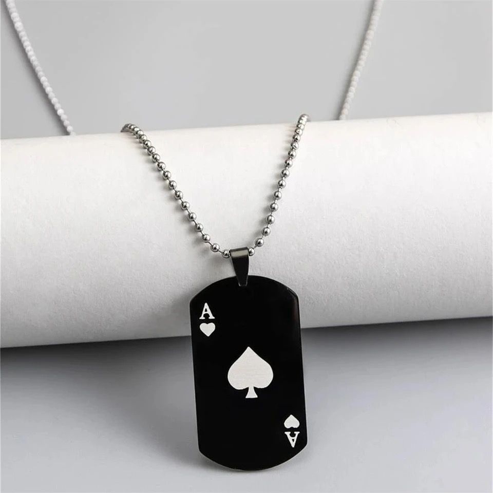 Collier Plaque Noire As de Pique_3