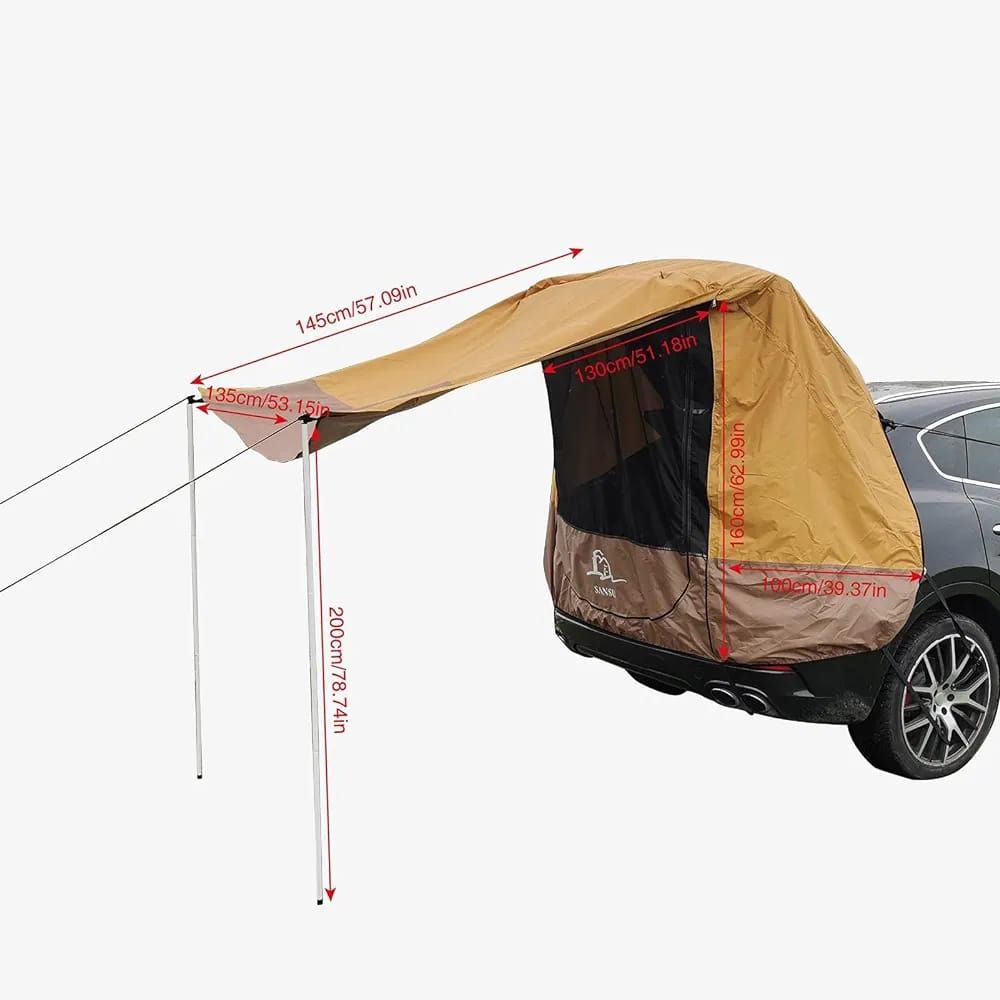 Brown Tailgate tent/Retractable car rear tent_1