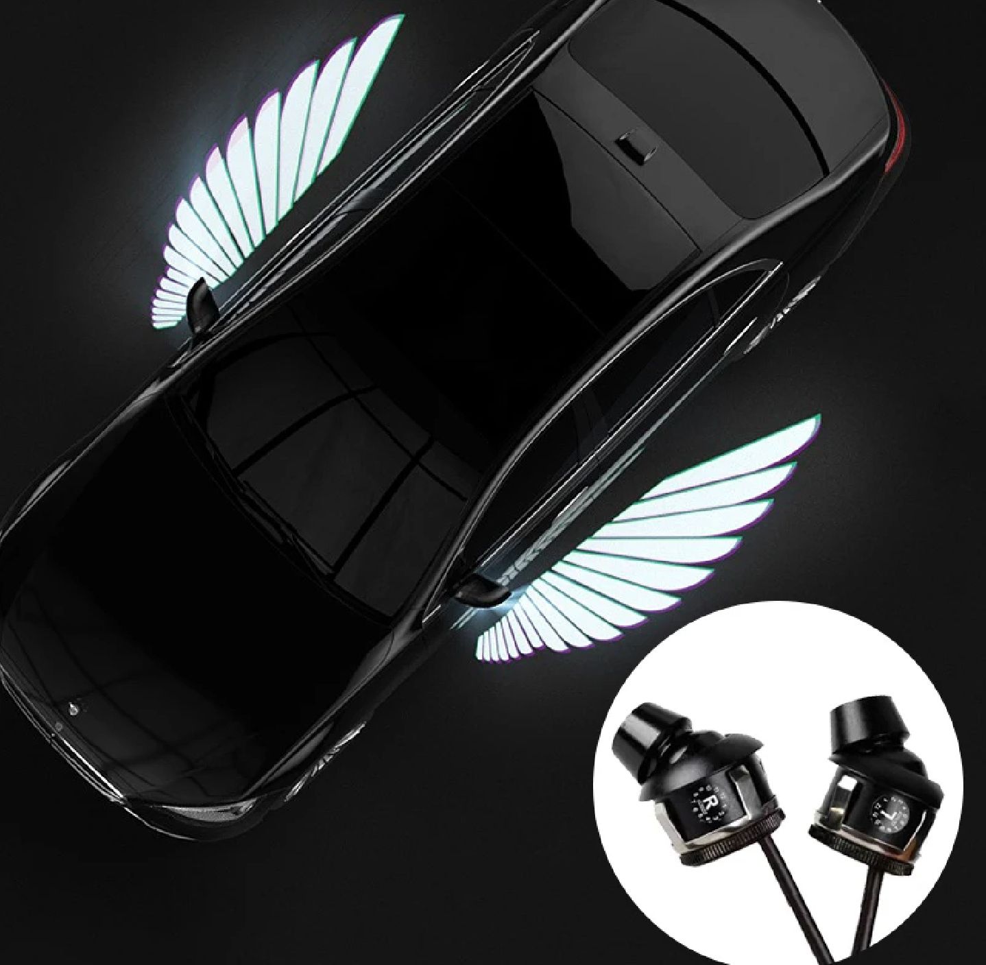 Universal Bike LED Wave Wing Light Dynamic Projection Lamp 2 Pc_0