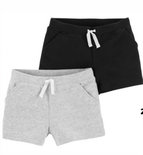 Carter’s 2-pack black and grey shorts toddler girl _0