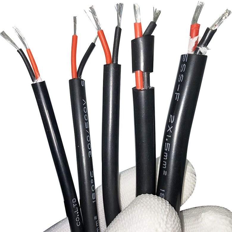 1Meter High Temperature Resistant 2-Core 1.5mm 15AWG Low Resistance Silicone Cable_0