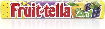 Fruit-tella 2in1 Lemon & Grape Chews - gelatin free  artificial colorings free  alcohol free (9 Pieces)_0