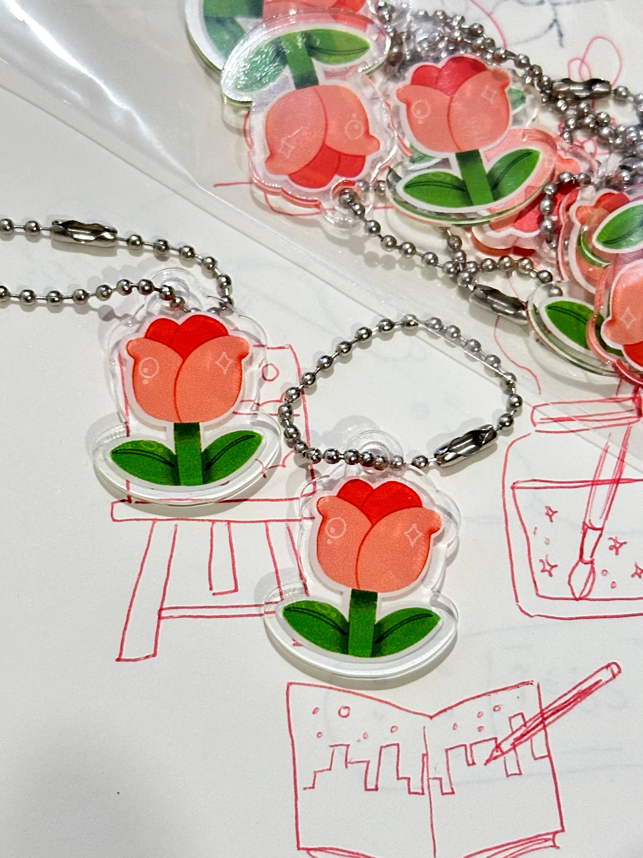 Cute tulip keychain _1