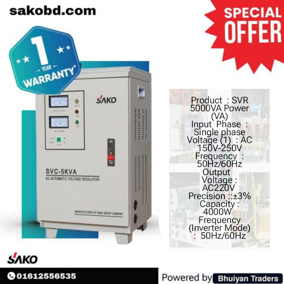SSako AVS-5 KVA (Single Phase AVR ) Industrial Tower Type_0