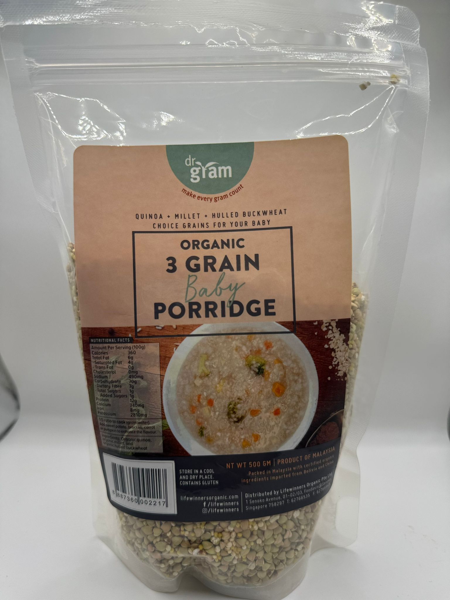 Dr Gram Organic 3 Grain Baby Porridge _0